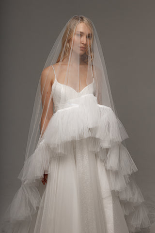 Two-Tier Wedding Veil with Ruffles